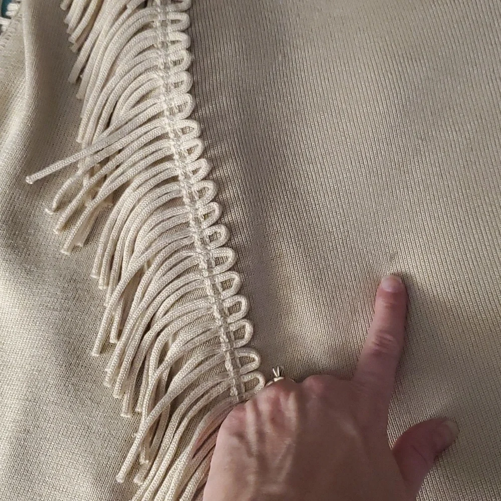 Coldwater Creek Womans Tan Soft Fringed‎ Boho Shawl One Size - Picture 10 of 10